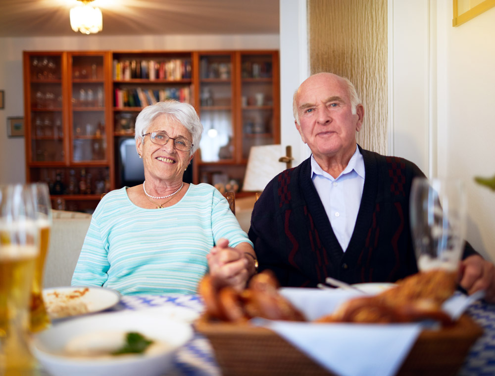 Seniorenpaar zu Hause in Sendling.