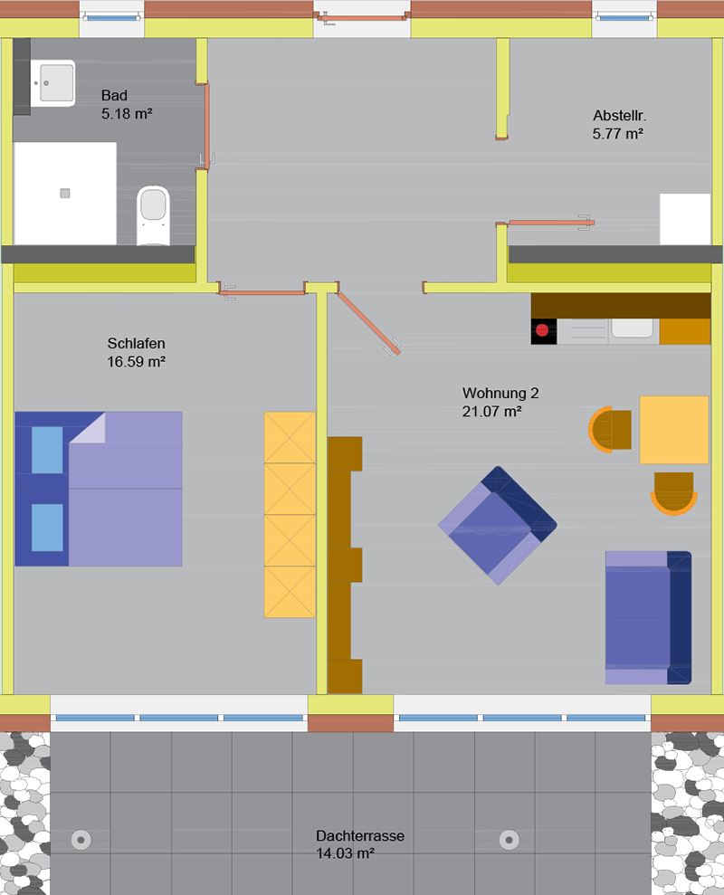 Zwei-Raum Apartment